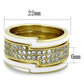 MATK2035 - IP Gold(Ion Plating) Stainless Steel Ring with AAA Grade CZ  in Clear