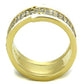 MATK2035 - IP Gold(Ion Plating) Stainless Steel Ring with AAA Grade CZ  in Clear