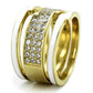 MATK2035 - IP Gold(Ion Plating) Stainless Steel Ring with AAA Grade CZ  in Clear