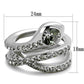 MATK2038 - High polished (no plating) Stainless Steel Ring with Top Grade Crystal  in Black Diamond