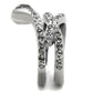 MATK2038 - High polished (no plating) Stainless Steel Ring with Top Grade Crystal  in Black Diamond