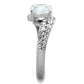 MATK2040 - High polished (no plating) Stainless Steel Ring with AAA Grade CZ  in Clear