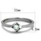 MATK2042 - High polished (no plating) Stainless Steel Ring with AAA Grade CZ  in Clear