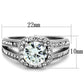 MATK2043 - High polished (no plating) Stainless Steel Ring with AAA Grade CZ  in Clear