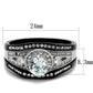 MATK2044 - Two-Tone IP Black Stainless Steel Ring with AAA Grade CZ  in Clear