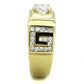 MATK2045 - IP Gold(Ion Plating) Stainless Steel Ring with AAA Grade CZ  in Clear