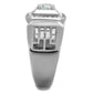 MATK2046 - High polished (no plating) Stainless Steel Ring with AAA Grade CZ  in Clear