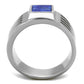 MATK2047 - High polished (no plating) Stainless Steel Ring with Precious Stone Lapis in Montana