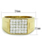 MATK2048 - IP Gold(Ion Plating) Stainless Steel Ring with AAA Grade CZ  in Clear