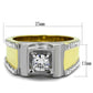 MATK2049 - Two-Tone IP Gold (Ion Plating) Stainless Steel Ring with AAA Grade CZ  in Clear