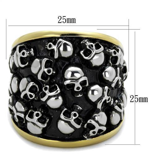MATK2057 - Two-Tone IP Gold (Ion Plating) Stainless Steel Ring with No Stone