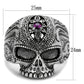 MATK2060 - High polished (no plating) Stainless Steel Ring with Top Grade Crystal  in Amethyst