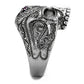 MATK2060 - High polished (no plating) Stainless Steel Ring with Top Grade Crystal  in Amethyst