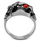 MATK2061 - High polished (no plating) Stainless Steel Ring with Top Grade Crystal  in Orange