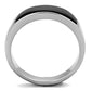 MATK2062J - High polished (no plating) Stainless Steel Ring with Synthetic Onyx in Jet