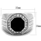 MATK2066 - High polished (no plating) Stainless Steel Ring with Top Grade Crystal  in Clear