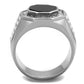 MATK2066 - High polished (no plating) Stainless Steel Ring with Top Grade Crystal  in Clear