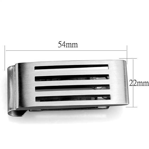 MATK2074 - High polished (no plating) Stainless Steel Money clip with No Stone