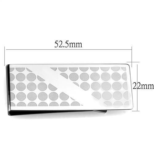 MATK2082 - High polished (no plating) Stainless Steel Money clip with No Stone