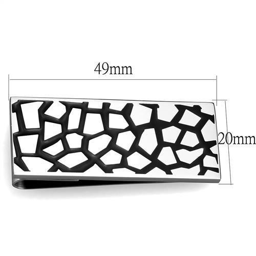 MATK2091 - High polished (no plating) Stainless Steel Money clip with No Stone