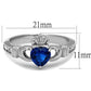 MATK2093 - High polished (no plating) Stainless Steel Ring with Synthetic Spinel in London Blue