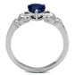 MATK2093 - High polished (no plating) Stainless Steel Ring with Synthetic Spinel in London Blue