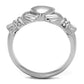 MATK2094 - High polished (no plating) Stainless Steel Ring with Top Grade Crystal  in Clear