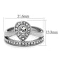 MATK2095 - High polished (no plating) Stainless Steel Ring with Top Grade Crystal  in Clear