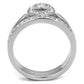 MATK2095 - High polished (no plating) Stainless Steel Ring with Top Grade Crystal  in Clear