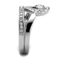 MATK2095 - High polished (no plating) Stainless Steel Ring with Top Grade Crystal  in Clear