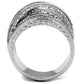 MATK2096 - High polished (no plating) Stainless Steel Ring with AAA Grade CZ  in Clear