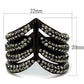 MATK2097 - IP Black(Ion Plating) Stainless Steel Ring with Top Grade Crystal  in Black Diamond
