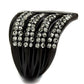 MATK2097 - IP Black(Ion Plating) Stainless Steel Ring with Top Grade Crystal  in Black Diamond