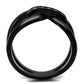 MATK2098 - IP Black(Ion Plating) Stainless Steel Ring with Top Grade Crystal  in Black Diamond