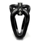 MATK2098 - IP Black(Ion Plating) Stainless Steel Ring with Top Grade Crystal  in Black Diamond