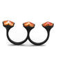 MATK2102 - IP Black(Ion Plating) Stainless Steel Ring with Top Grade Crystal  in Rose