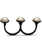 MATK2104 - IP Black(Ion Plating) Stainless Steel Ring with Synthetic Pearl in Metallic Light Gold