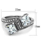 MATK2113 - High polished (no plating) Stainless Steel Ring with AAA Grade CZ  in Clear