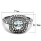 MATK2114 - High polished (no plating) Stainless Steel Ring with AAA Grade CZ  in Clear