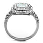 MATK2114 - High polished (no plating) Stainless Steel Ring with AAA Grade CZ  in Clear