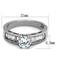 MATK2117 - High polished (no plating) Stainless Steel Ring with AAA Grade CZ  in Clear
