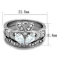 MATK2119 - High polished (no plating) Stainless Steel Ring with AAA Grade CZ  in Clear