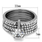 MATK2120 - High polished (no plating) Stainless Steel Ring with AAA Grade CZ  in Clear