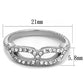 MATK2122 - High polished (no plating) Stainless Steel Ring with Top Grade Crystal  in Clear