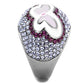 MATK2125 - High polished (no plating) Stainless Steel Ring with Top Grade Crystal  in Multi Color