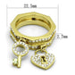 MATK2127 - IP Gold(Ion Plating) Stainless Steel Ring with Top Grade Crystal  in Citrine Yellow