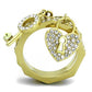 MATK2127 - IP Gold(Ion Plating) Stainless Steel Ring with Top Grade Crystal  in Citrine Yellow