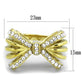MATK2128 - IP Gold(Ion Plating) Stainless Steel Ring with Top Grade Crystal  in Clear