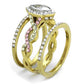MATK2129 - Two-Tone IP Gold (Ion Plating) Stainless Steel Ring with AAA Grade CZ  in Clear