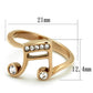 MATK2130 - IP Rose Gold(Ion Plating) Stainless Steel Ring with Top Grade Crystal  in Clear